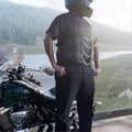 Miniatyrbillede 3 af 5: Klassiske vestforlængere til mænd, robuste biker, 2nd Amendment, læder 17,5 cm, sort One size_tfrf One size