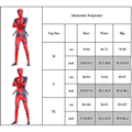 Miniatyrbild 3 av 3: Deadpool Cosplay-dräkt för vuxna, mask, jumpsuit, svärd, X-ryggbälte, Halloween-fest, utklädningskläder M