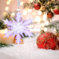 Miniatyrbilde 3 av 5: Heyone 2021 årlige Snowflake Crystal Juledekorasjoner (lilla)
