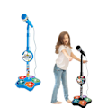Miniatyrbild 4 av 5: Elektrisk Mikrofon för Barn med Justerbart Stativ, Karaoke Maskin med Ljus, Flickor och Pojkar [DB] Blue