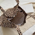 Miniatyrbild 7 av 10: Casual tygväska Leopard axelväska 3 3 3 3