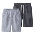 Miniatyrbillede 4 af 5: Cargo Shorts Elastisk Talje Tynde Løse Lommer Snøre Cargo Shorts Sort Black 2XL
