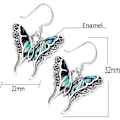 Pikkukuva 2 / 5: Heyone Boho Chic Emalj Silver Blå Monark Butterfly Drop örhängen Mode Unikt Statement Dangle örhängen för kvinnor Smycken Present