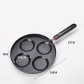Miniatyrbilde 3 av 5: Fire kopper eggpanne, Maifan stein non-stick panne, multifunksjonell eggestekpanne, kompatibel med alle varmekilder
