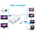 Miniatyrbild 2 av 5: Thunderbolt Mini DP displayport till HDMI DVI VGA, 3 i 1, till macbook