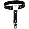 Miniatyrbillede 2 af 3: Heyone Punk Alloy Cool Gothic Hjerteformet Ben Strumpebandsbælte Anti-Skridsikker Klemmer Elastisk Punk Sele