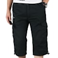 Pikkukuva 1 / 3: Män Plain 3/4 Längd Cargo Pants Combat Multi Pockets Black M zdq