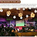 Miniatyrbillede 4 af 4: 2022 VM Dekor String Lights Fodbold, 3M 20 Fodbolde