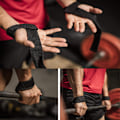 Miniatyrbillede 2 af 6: 1 par håndledsstøtte stropper vægtløftning fitness træning bodybuilding håndledsbeskyttere remme
