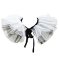 Miniatyrbillede 3 af 5: Dam Renaissance Tyll Ruff Falsk Krage Lagdelt Sort Hvid Mesh Clown Choker Snøre Victorian Hals Ruff Sjal Cosplay Rekvisitter