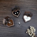 Miniatyrbillede 3 af 5: Bryllupskærlighedsringæske Valentinsring Opbevaringsgaveæske Hjerteformet Kaffe B2