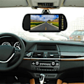Miniatyrbillede 2 af 5: 7-tommer bil LCD-spejlmonitor Bakkamera Skærm 2 AV-indgange Auto Display Assist