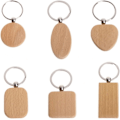 Miniatyrbillede 1 af 4: 6 stk. Træ Nøglering Blanks, Forskellige Former til DIY Håndværk