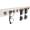 Miniatyrbillede 1 af 5: Vægmonteret Organizer Opbevaringsvæg, Solbrillerholder Opbevaringstaske med 9 Kulæderremme til Brilledisplay, Soveværelse og Garderobe (Hvid)