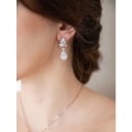 Miniatyrbillede 3 af 4: Elegante brudeøreringe til brude, brudepiger, Cubic Zirconia dråbeformede øreringe til kvinder Formelle smykker