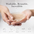 Pikkukuva 6 / 7: Rintapehmusteet - Tarttuvat itseliimautuvat silikonirintapehmusteet - Uusiokäyttöiset rintapehmusteet naisille matkakotelolla Crèm（YSJ） Crème Large (Fits D+ Cups)