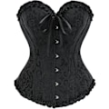 Pikkukuva 1 / 6: Naisten Korsettipäälliset, Bustier-muotoileva Alusvaate, Pitsivyötärö Push Up Bodysuit black L