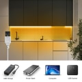 Miniatyrbild 4 av 5: USB LED TV-bakgrundsbelysning, 400LED Varmvit 3000K Dimbar LED-list 5V, CRI90+ COB LED-list LED-list Ljuskedja 1M 1M