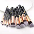 Miniatyrbillede 4 af 5: 10-delt makeupbørste sæt blush foundation øjenskygge concealer sort one size