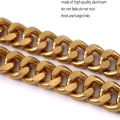 Miniatyrbillede 4 af 4: Guld håndtaske kæder metal flad kæde håndtaske kæde erstatning,