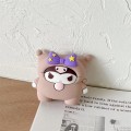 Miniatyrbillede 4 af 5: Sød Cartoon Character Airpod-etui, Anti-fald blød silikone Airpod 1/2-etui, Sjovt Kawaii Fashion Cartoon 3D-etui til AirPod 1/2. (Lilla sommerfugl)