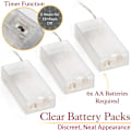 Miniatyrbild 4 av 5: Set med 3 glittrande bomulls Light Up Julpaket Silver