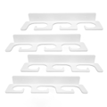 Miniatyrbild 5 av 8: 4 st Fiskespöhållare Robust Utrymmesbesparande Snygg Hållare för 6 Spön Väggmonterat Fiskespöställ för Inomhus Utomhus Vit 0.5