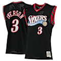 Miniatyrbilde 1 av 3: Allen Iverson #3 Retro Baskettrøye Uniform For Voksne Svart M Black M