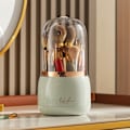 Miniatyrbillede 1 af 5: 360° roterende makeupbørsteholder bærbar skrivebordsmakeup-arrangør lys grøn one size