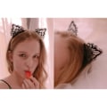 Miniatyrbillede 3 af 5: Søte blonder katteører, Masquerade Cosplay Pandebånd Lady C C
