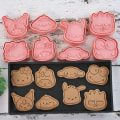Miniatyrbilde 1 av 5: 8-delt mini tegneserie kakeskjærer for baking, 3d opphøyde pepperkakeformer, egnet for frosting, molds