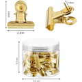 Miniatyrbillede 3 af 5: 30 stk Push Pins Clips Heavy Duty Clips med stift Creative Large Paper Clips, fastgør ingen huller til papiret