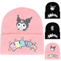 Miniatyrbillede 2 af 2: Unisex Kuromi Strikket Hættehue Vinterhue Cap #3
