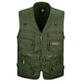 Miniatyrbillede 5 af 5: Udendørs fiskevest til mænd Jakt Vandring Udendørs vestlomme Khaki- Perfekt khaki 2XL