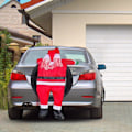 Miniatyrbild 3 av 4: 67\" stor jultomte juldekorationer 5,6 ft hängande jultomte kostym från ränntak jul jultomte dekorationer för inomhus utomhus