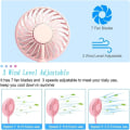 Miniatyrbillede 3 af 5: Opgraderet version bærbar halsventilator, farveskiftende LED, med aromaterapi, 360° fri rotation og lavere støj, stærk luftstrøm Høretelefoner design (rosa)