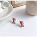 Miniatyrbilde 3 av 5: 2 par søte dinosaur øredobber harpiks morsomme dyre øredobber for kvinner jenter - stil 1