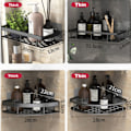 Miniatyrbillede 4 af 5: Hörn Dusch Caddies Badkar Organizer Hylla SVART RECTANGLE sort rektangel 2stk black rectangle 2pcs