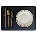 Miniatyrbild 4 av 5: 4-pack Bordsunderlägg i Konstläder Rektangulärt Svart 43x30cm Svart