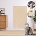 Selvklebende klorestativ-matte for katt 40x200cm, kan klippes til, slitesterk polyester-klorematte for beskyttelse av sofa, vegg, dør og møbler, khaki