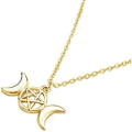 Pikkukuva 4 / 4: Heyone Fashion 3 väriä Triple Moon Goddess -riipus kaulakoru Pentacle Pentagram Wiccan -koru
