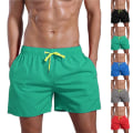Miniatyrbillede 2 af 3: Hurtigtørrende badebukser til mænd i ensfarvede badedragtshorts grøn M zdq