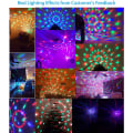 Miniatyrbilde 4 av 5: Discokula LED-festlampe med 7 farger RGBP 1,2 m USB-kabel og fjernkontroll for fest jul barn