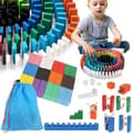 Wooden Domino Building Blocks - Creative Playset with 407 Pieces Multicolor multifärg