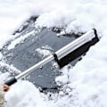 Miniatyrbillede 5 af 5: 2 i 1 teleskopisk isskraber snefjernelsesværktøj, teleskopisk sneskovl i aluminiumlegering