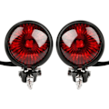 Miniatyrbillede 1 af 3: 2x Røde 12v LED Sorte Cafe Racer Stil Stop Baglygter Motorcykel Brems Baglygte Baglygter Til Chop