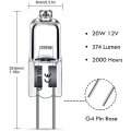 Miniatyrbillede 2 af 5: G4 halogenlamper 20W 12V - Varmhvid - 12 stk 20W 12pcs 20W