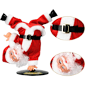 Miniatyrbillede 4 af 5: Syngende dansende julemand, jule inverteret roterende julemand Xmas elektriske musikdukker elektriske plyslegetøjspynt jul til børn