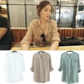Miniatyrbillede 1 af 5: Kvinde H?st?verdelar Linne Button Down L?s Casual Karriereskjorte L Khaki L