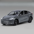 Miniatyrbild 1 av 5: 1/32 Tesla Model Y SUV Leksaksbil Modell Diecast Legering Metall Miniatyr Ljud & Ljus Pull Back 1:32 Samling Present Till Pojke Barn Grey